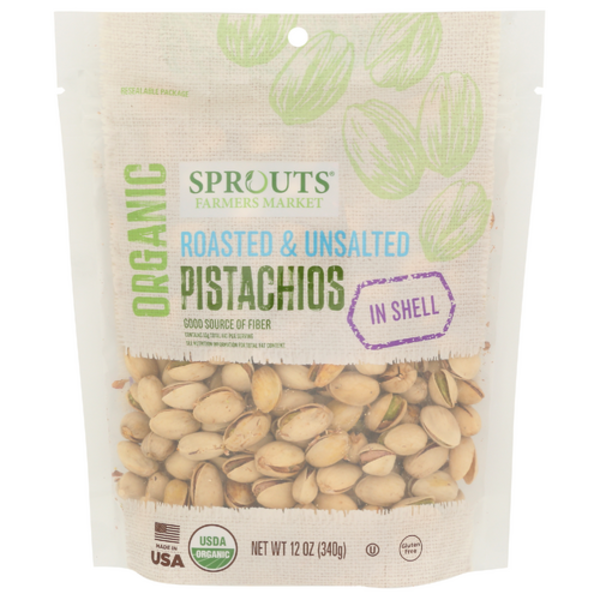 Sprouts Organic Roasted & Unsalted In Shell Pistachios