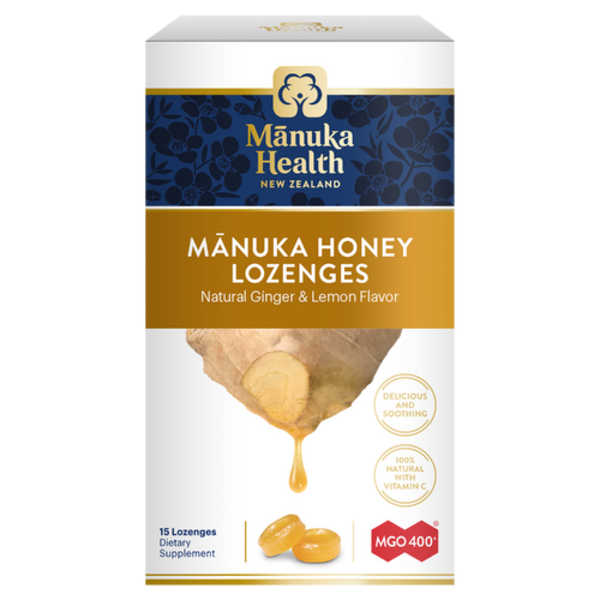 Manuka Health MGO 400 Ginger & Lemon Manuka Honey Lozenges