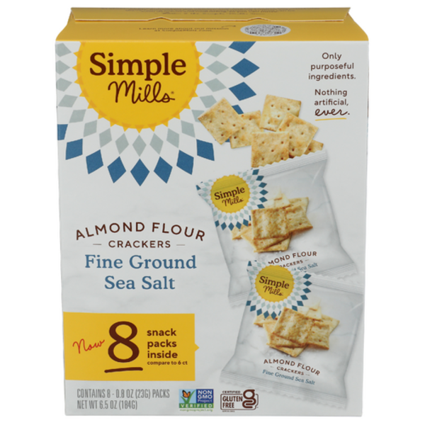 Simple Mills Fine Ground Sea Salt Almond Flour Crackers 8 Pack