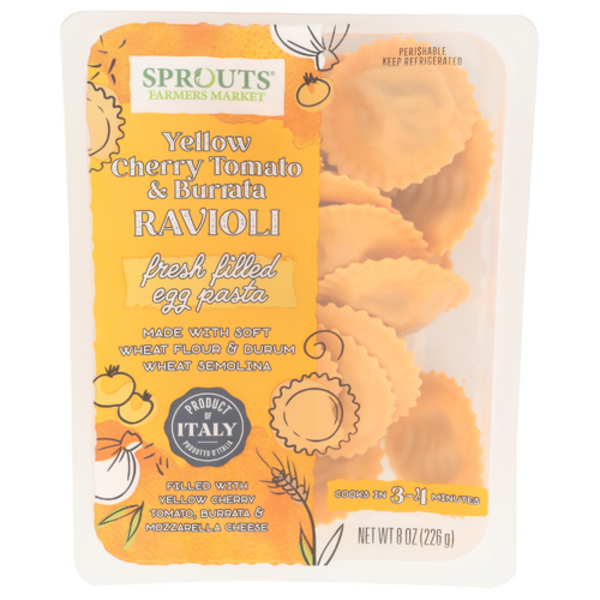 Sprouts Yellow Cherry Tomato & Burrata Ravioli Fresh Filled Pasta