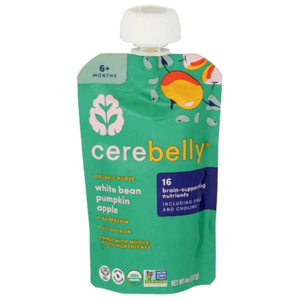 Cerebelly Inc Organic White Bean Pumpkin Apple With Cinnamon Baby Food Pouch
