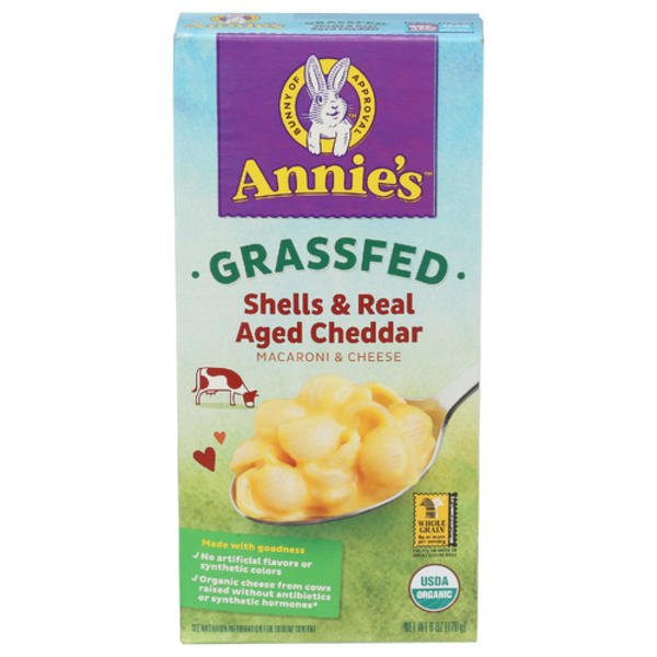 Annie's Homegrown Organic Grass Fed Shells & Aged Cheddar