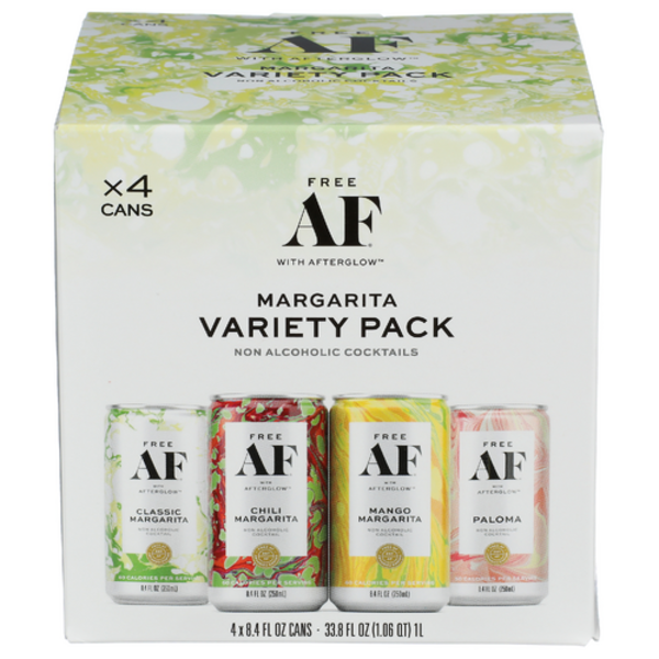 Free Af Drinks Company Margarita Variety Pack Non-Alcoholic Cocktail 4 Pack