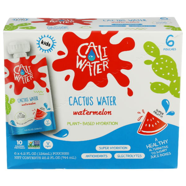 Caliwater Watermelon Cactus Water 6 Pack Pouches