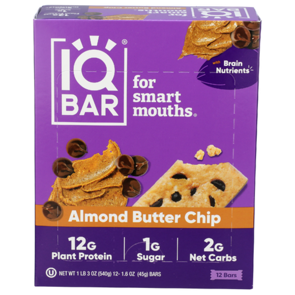 Iq Bar Almond Butter Chip Bar 12 Pack