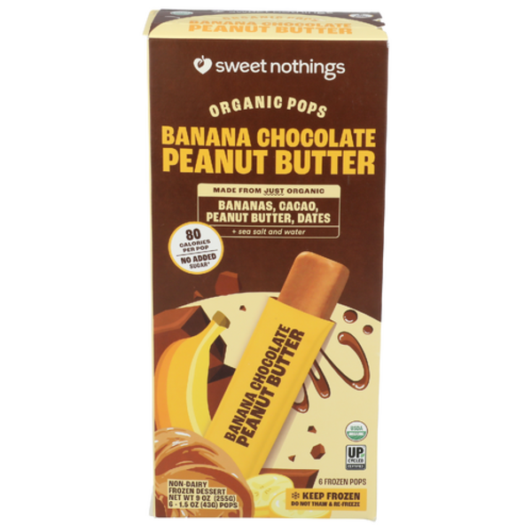 Sweet Nothings Organic Baa Chocolate Peanut Butter Dessert Pop 6 Pack