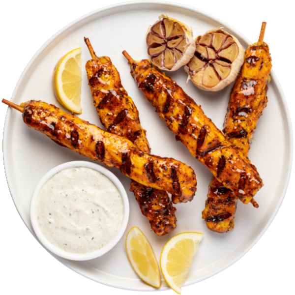 Sprouts Roasted Garlic Lemon Pepper Chicken Skewers