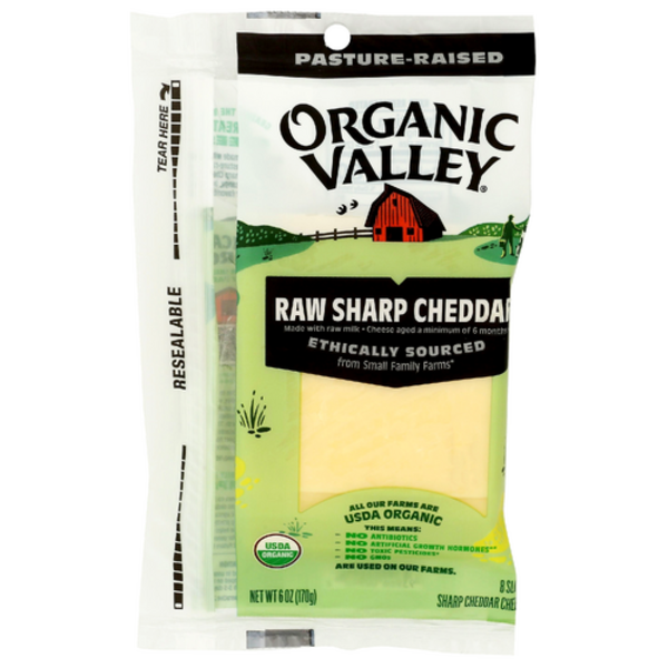 Organic Valley Organic Sliced Raw Sharp Cheddar Cheese