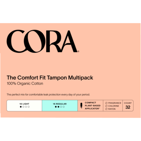 Cora Organic Cotton Light And Regular Tampons