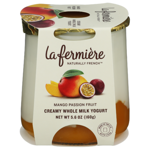 La Fermiere Naturally French Mango Passion Fruit Creamy Whole Milk Yogurt