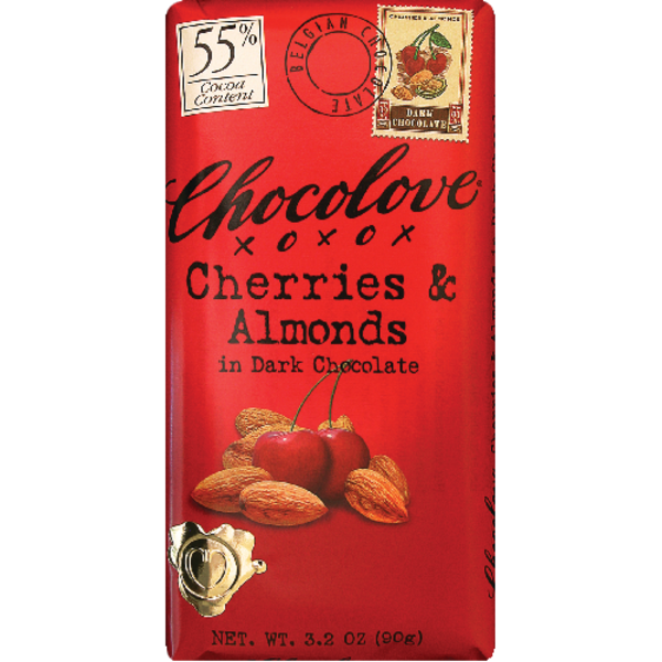 Chocolove Cherries & Almonds In Dark Chocolate Bar