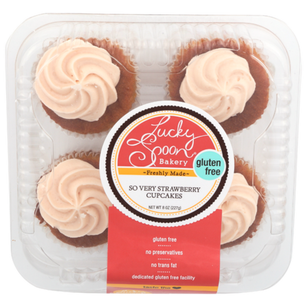 Lucky Spoon Bakery Gluten Free So Very Strawberry Cupcakes 4 Count