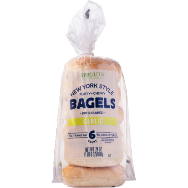 Sprouts Garlic New York Style Bagels 6 Count