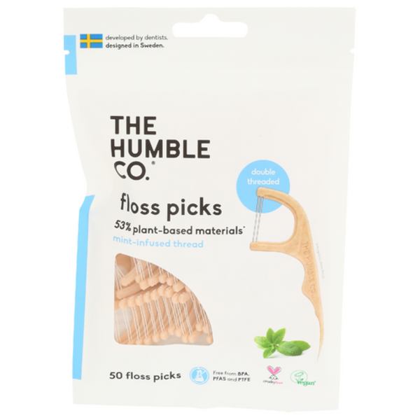 The Humble Co Corn Starch 2 In-1 With taste Of Mint Floss Picks