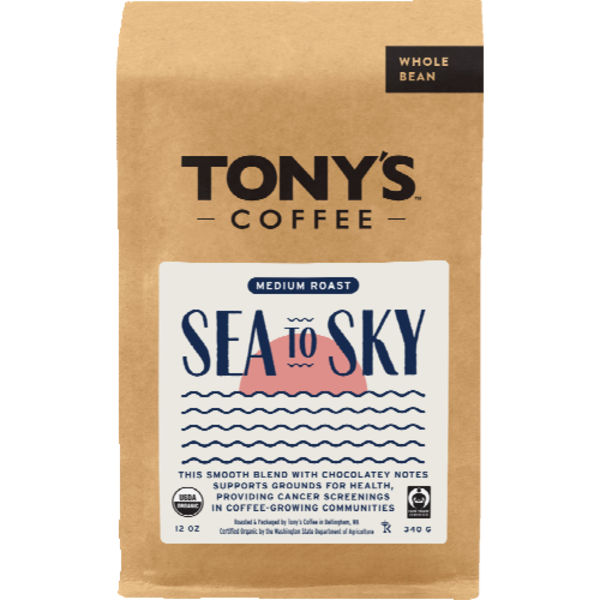 Tony's Coffee Organic Whole Bean Medium Roast Sea To Sky Coffee
