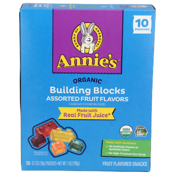 Annie's Homegrown Organic Building Blocks Fruit Snacks 10 Pack