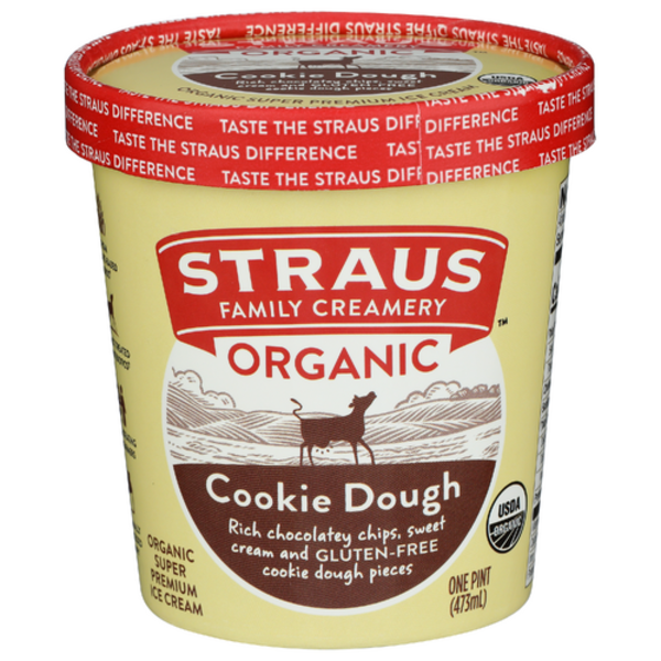 Straus Organic Cookie Dough Ice Cream