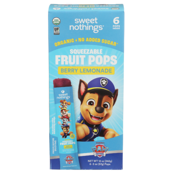 Sweet Nothings Organic Berry Lemonade Paw Patrol Squeezable Fruit Pop 6 Pack