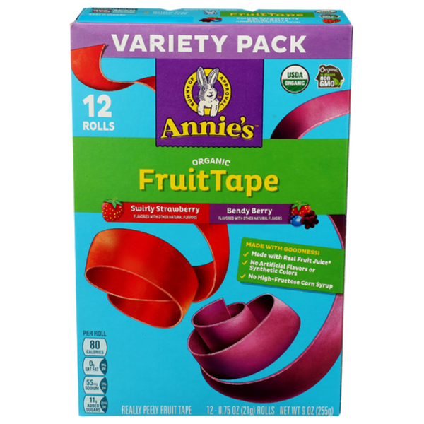 Annie's Homegrown Organic Variety Really Peely Fruit Tape 12 Pack