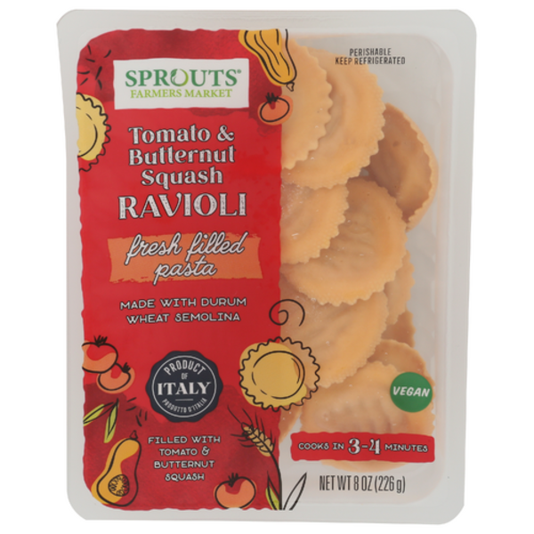Sprouts Tomato & Butternut Squash Ravioli Fresh Filled Pasta