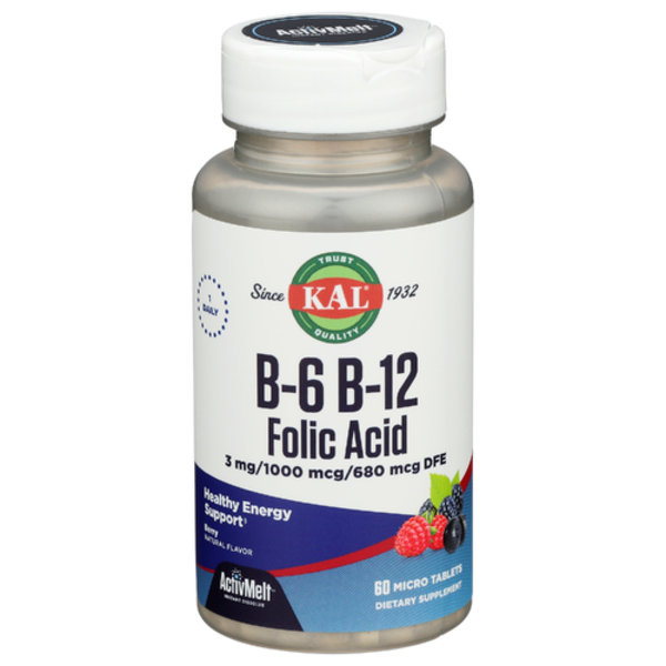 Kal Berry B-6 3 Mg B-12 100 Mcg Folic Acid 680 Mcg