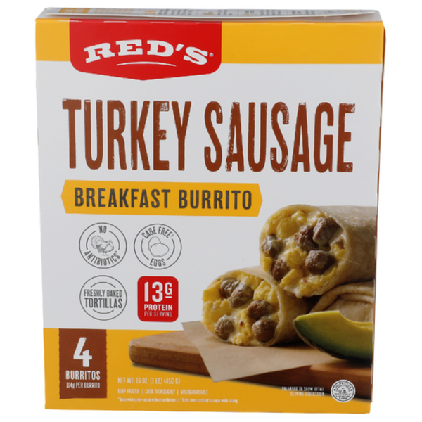 Red's All Natural Turkey Sausage Breakfast Burritos 4 Pack