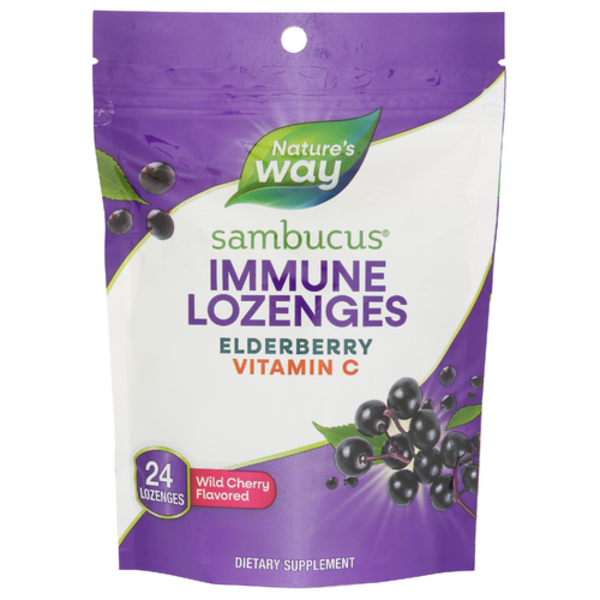 Nature's Way Wild Cherry Flavored Sambucus Elderberry Vitamin C Lozenges