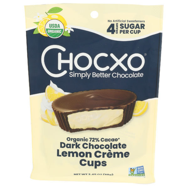 Chocxo Organic Dark Chocolate Lemon Creme Cups