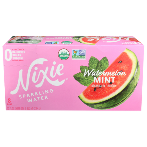 Nixie Sparkling Water Organic Watermelon Mint Sparkling Water 8 Pack