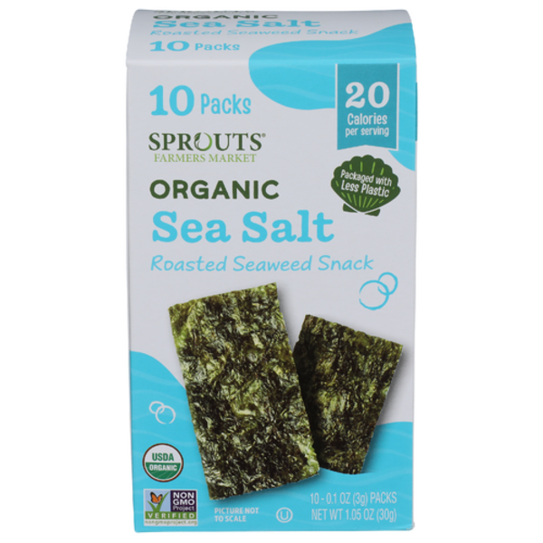 Sprouts Organic Sea Salt Roasted Seaweed Snack 10 Pack