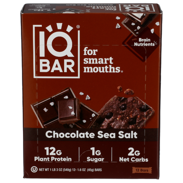 Iq Bar Chocoalte Sea Salt Bar 12 Pack