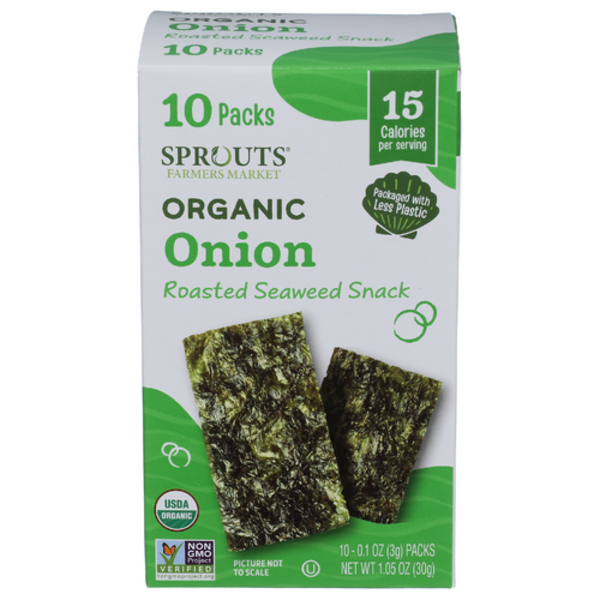 Sprouts Organic Onion Roasted Seaweed Snack 10 Pack