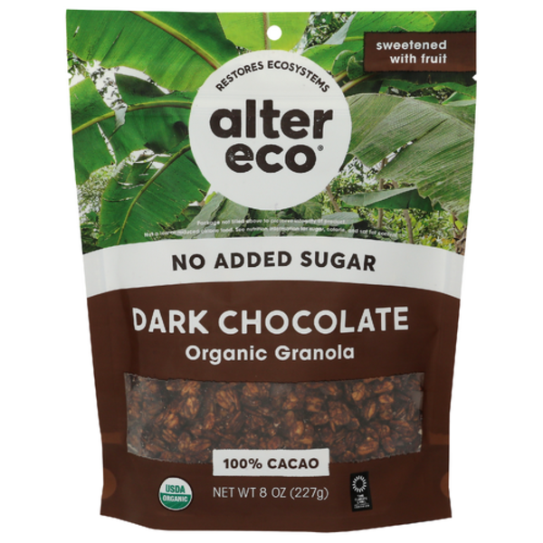 Alter Eco Organic Dark Chocolate No Sugar Added Granola
