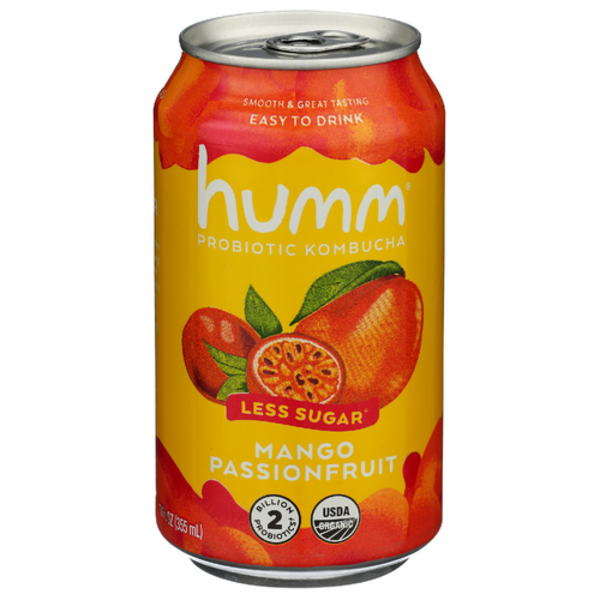 Humm Kombucha Organic Mango Passionfruit Probiotic Kombucha