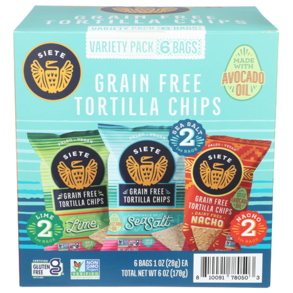 Siete Grain Free Tortilla Chips Variety 6 Pack