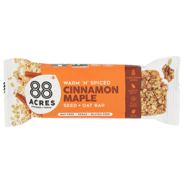88 Acres The Seed Co. Warm 'N' Spiced Cinnamon Maple Seed + Oat Bar