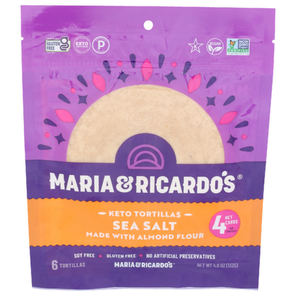 Maria And Ricardo's Almond Flour Keto Tortillas With Sea Salt 6 Count