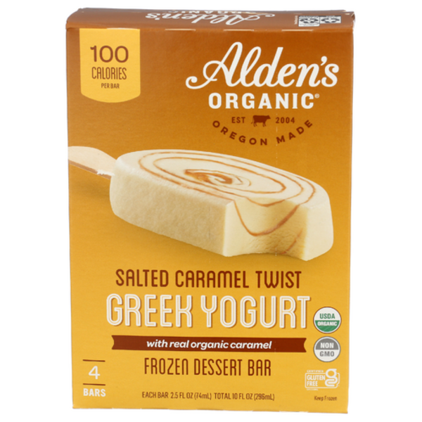 Alden's Organic Organic Salted Caramel Twist Frozen Dessert Bars 4 Pack