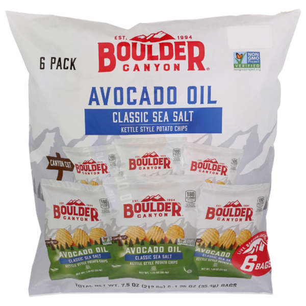 Boulder Canyon Sea Salt Avocado Oil Potato Chips 6 Pack