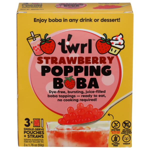 Twrl Milk Tea Strawberry Popping Boba