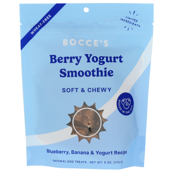 Bocces Bakery Berry Yogurt Smoothie Soft & Chewy Natural Dog Treats