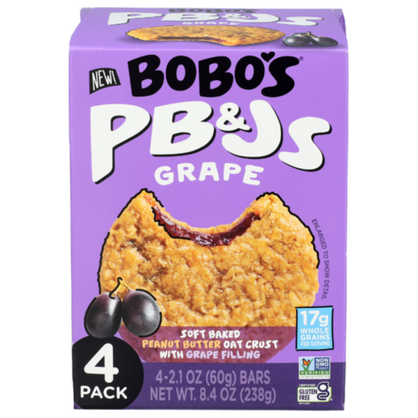 Bobo's Grape PB&Js Bars 4 Pack