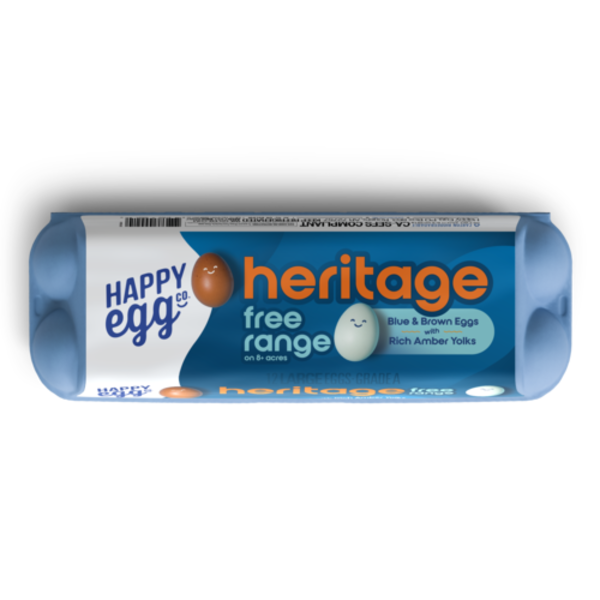 Happy Egg Large Grade A Free Range Blue & Brown Heritage Breed Eggs