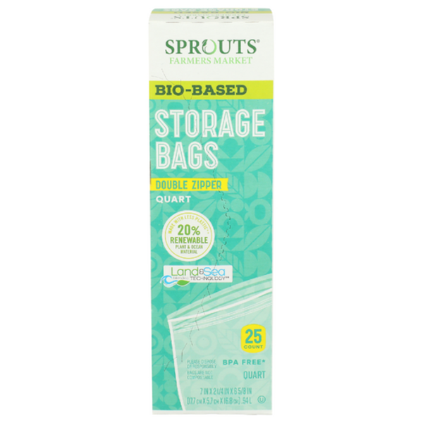 Sprouts Quart Bio-Based Double Zipper Storage Bags