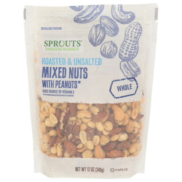 Sprouts Roasted Unsalted Mix Nuts With Peanuts