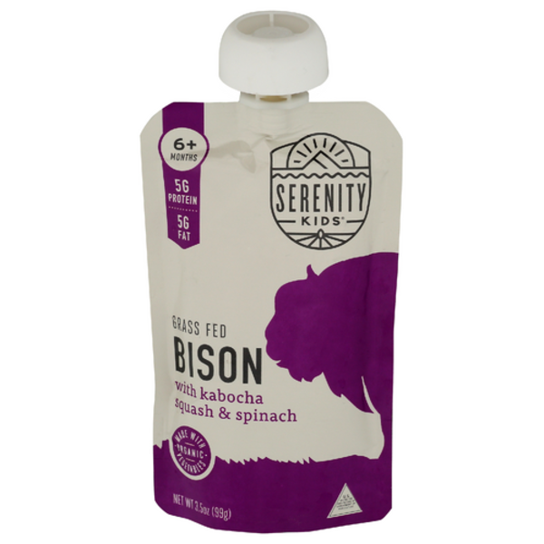Serenity Kids Grass Fed Bison with Organic Kabocha Squash & Spinach