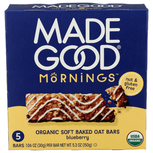 Madegood Organic Blueberry Mornings Soft Baked Oat Bars 5 Pack