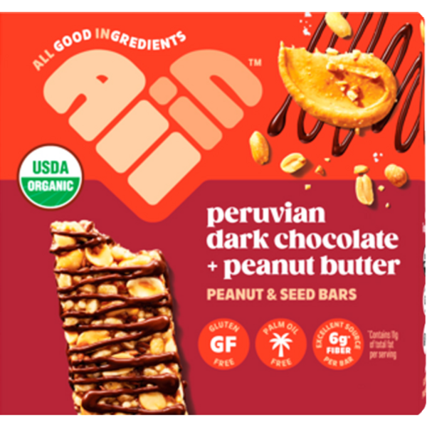 All In Organic Peruvian Dark Chocolate + Peanut Butter Bars 6 Pack