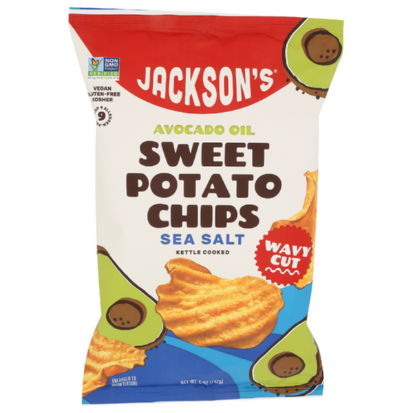 Jackson's Chips Sea Salt Avocado Oil Wavy Cut Sweet Potato Chips