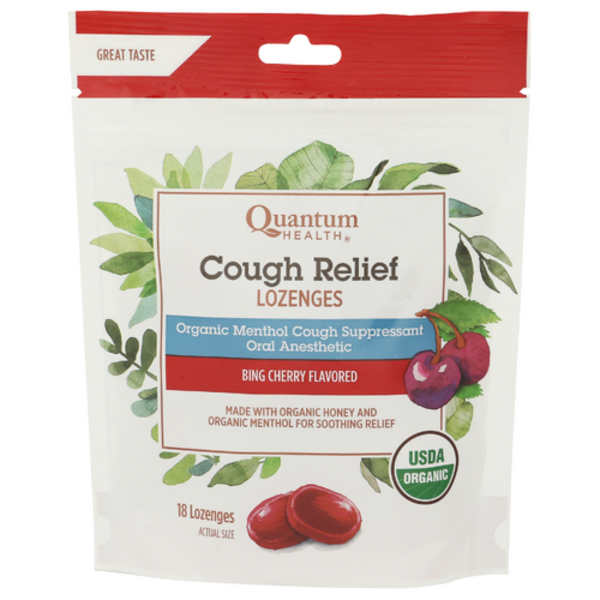 Quantum Health Organic Bing Cherry Flavor Cough Relief Lozenges